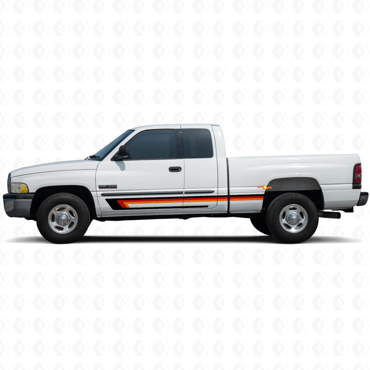 Triple Stripe Door Side Vinyl Decal for Dodge Ram 1500 1994-2001