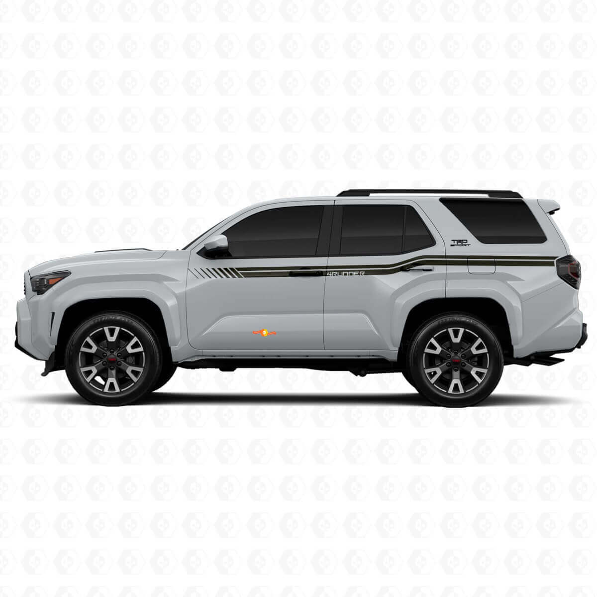 Curved Checkered Side Stripes Vinyl Stickers Decal For Toyota 4Runner