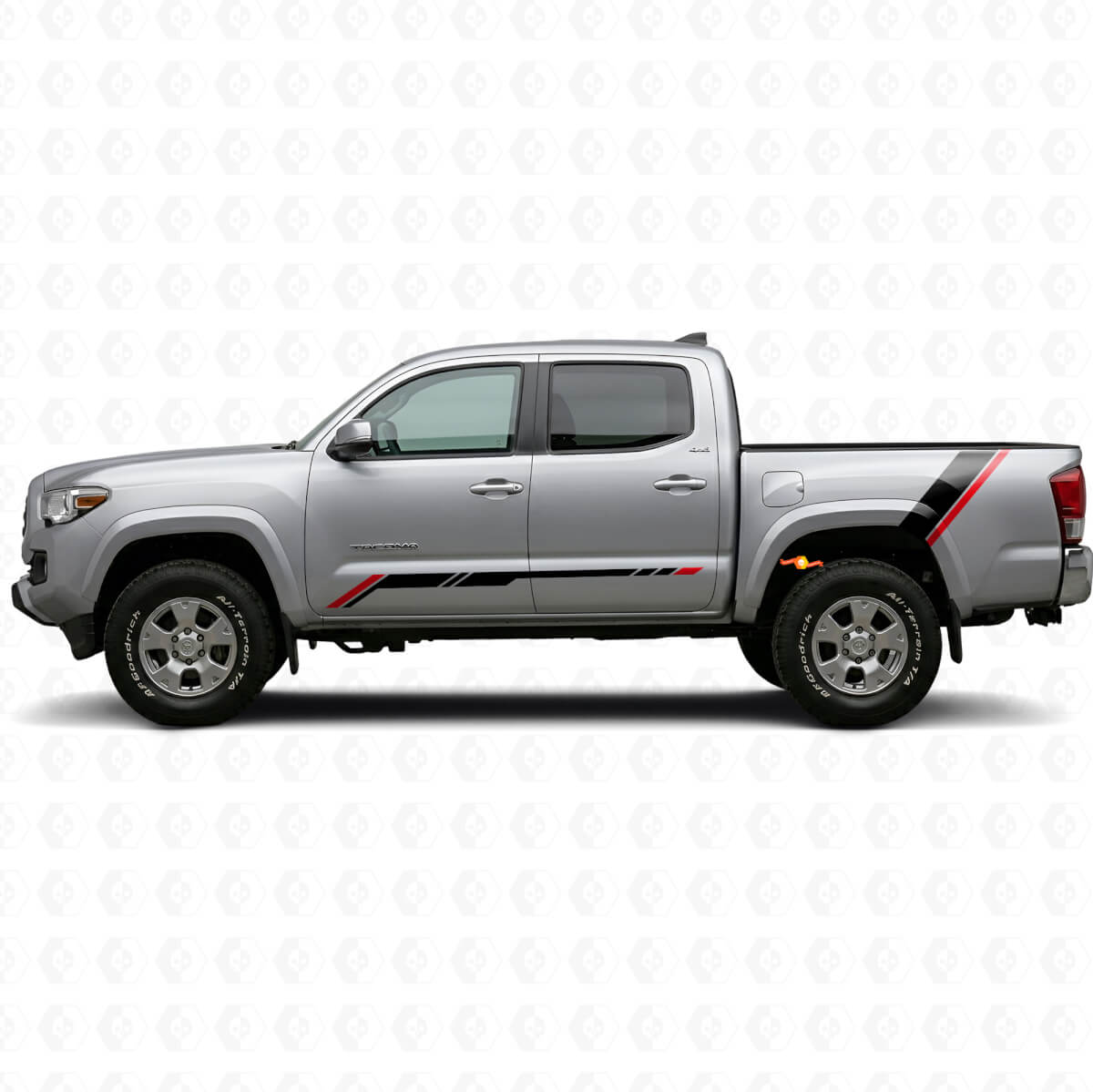 Twin Stripes Door and Rear Fender Vinyl Decal Kit for Toyota Tacoma 2015-2023