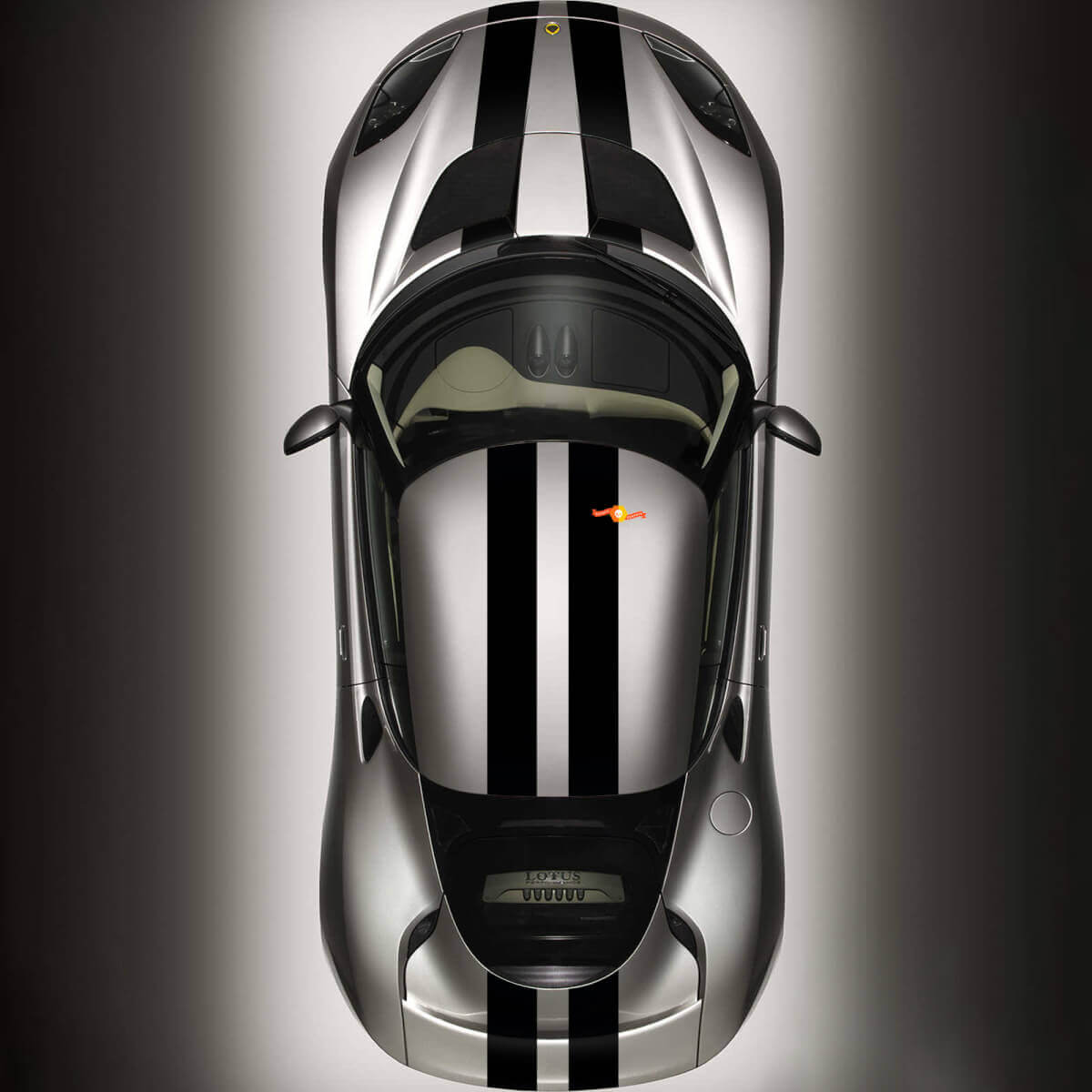 Twin Stripes Hood Roof Trunk Vinyl Decal Kit for Lotus Elise 2008