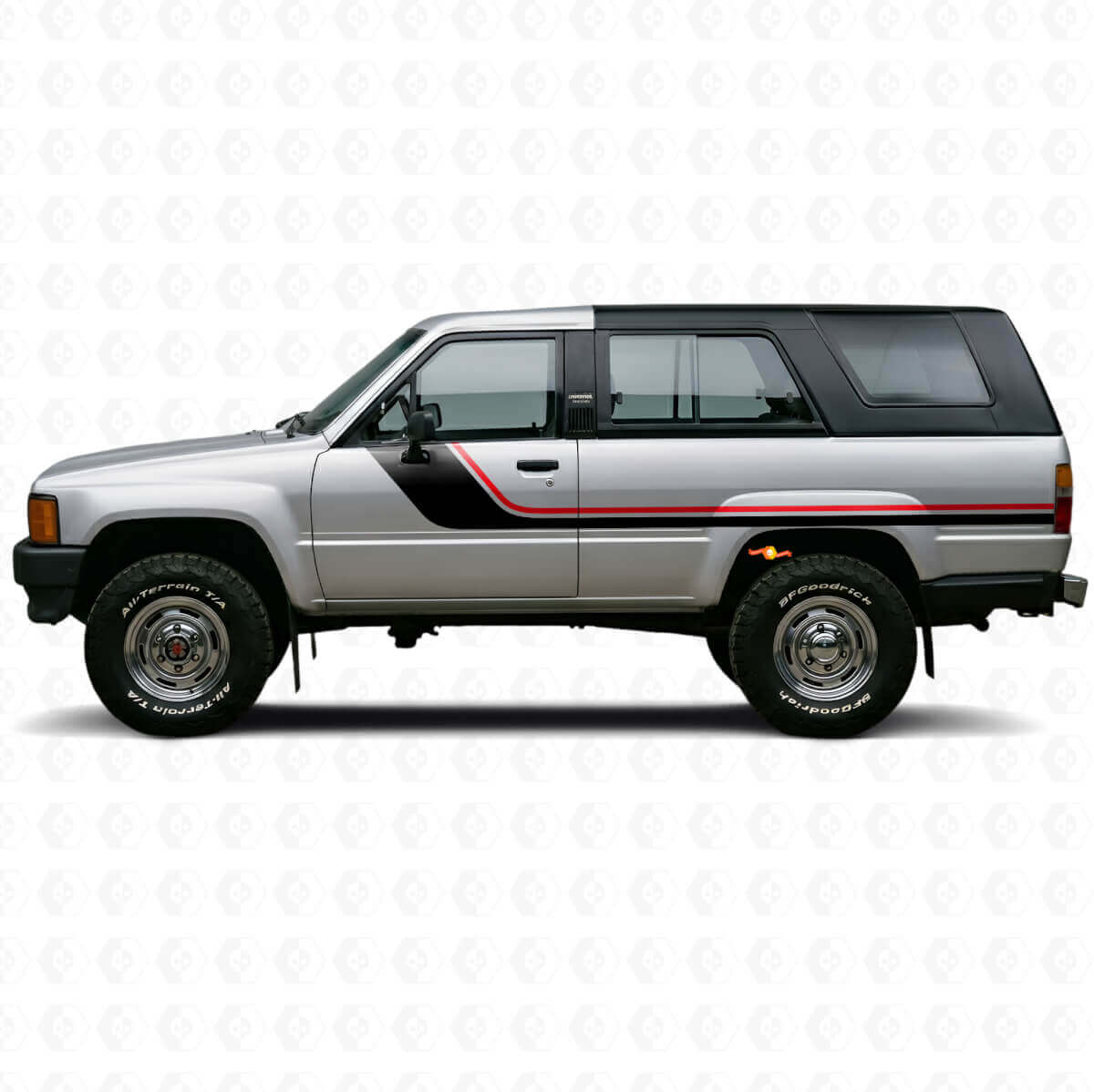 Twin Stripes Side Vinyl Decal Kit for Toyota 4Runner 1984-1989
