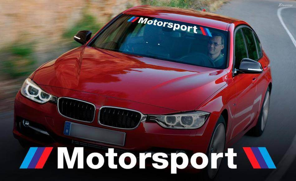 Motorsport M-Style Windshield Banner Stripes Vinyl Decal for BMW