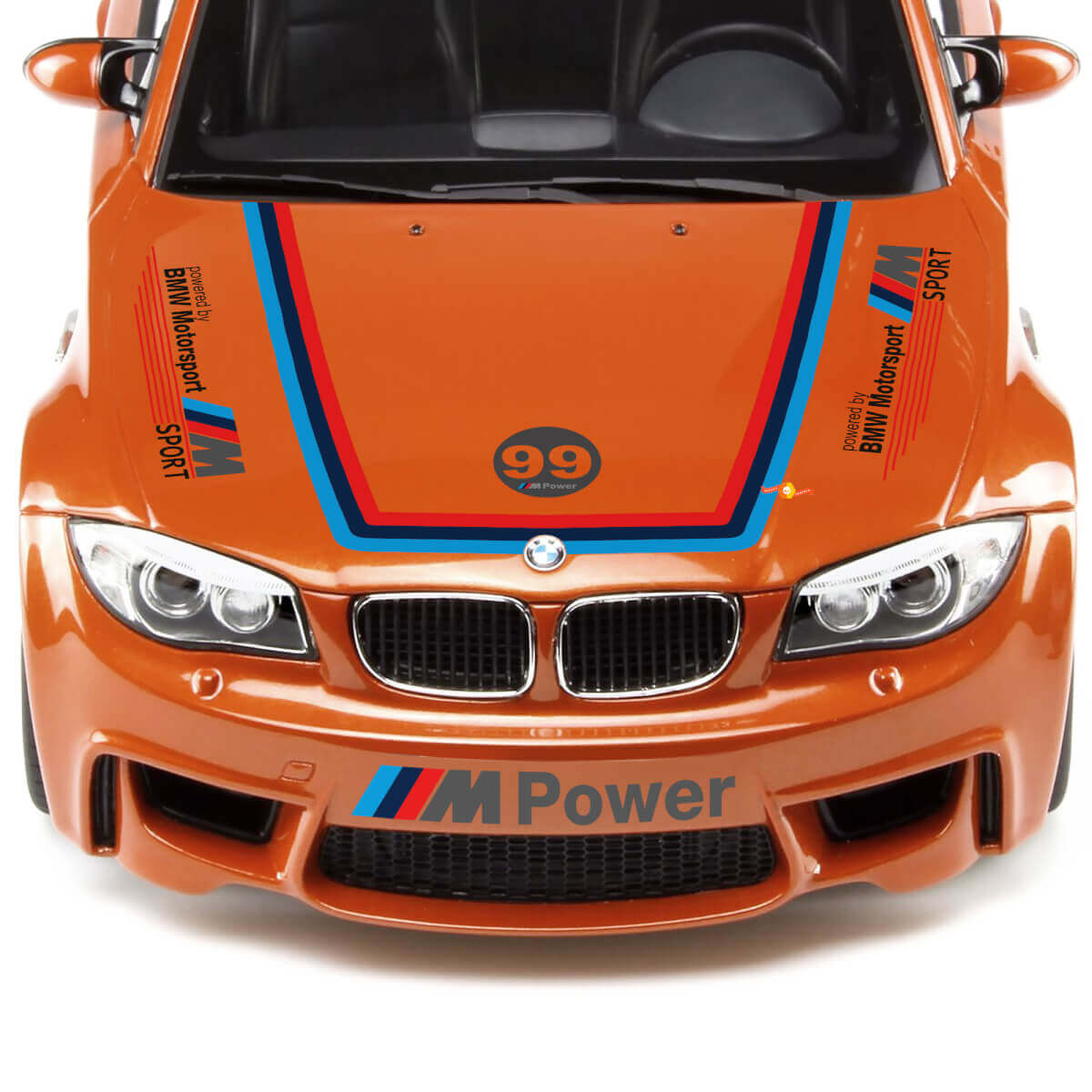 M Power Hood Side and Bumpers Vinyl Decal Kit for BMW 1M Coupe E82