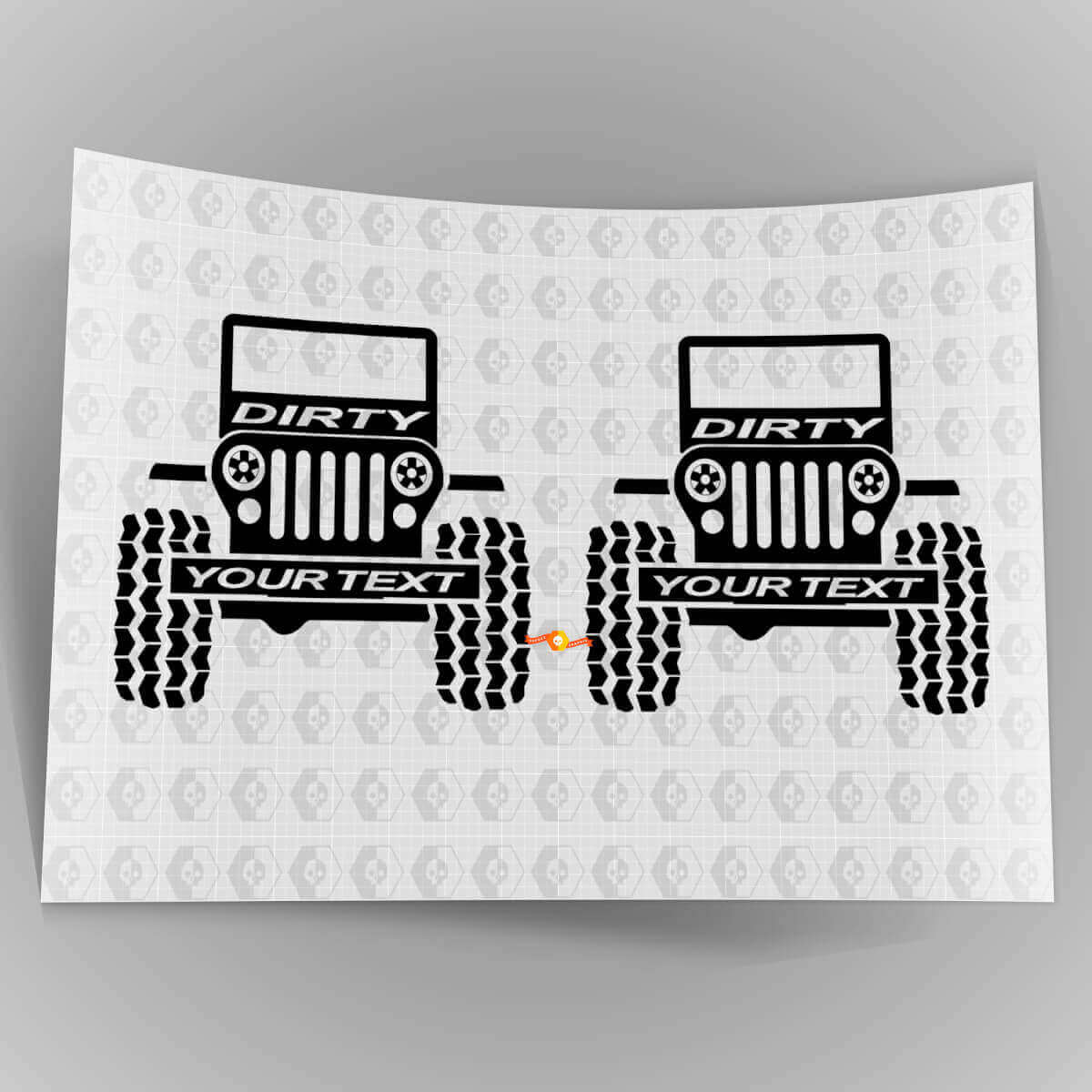 Custom Dirty Tire Track Style Vinyl Decals Set for Jeep Wrangler