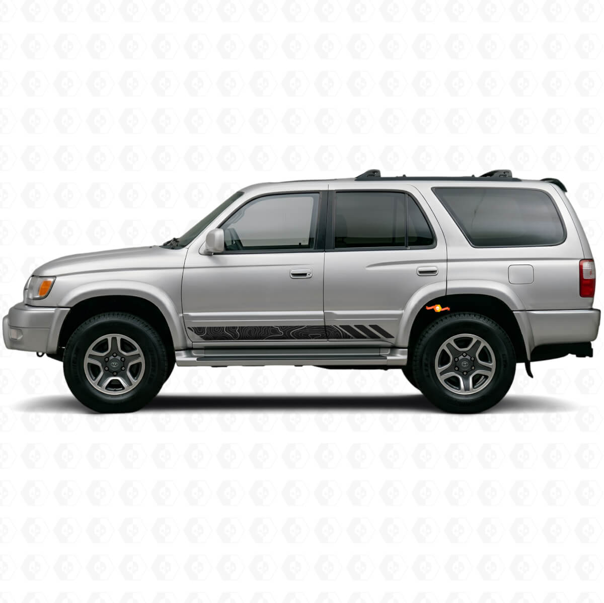 Topographic Style Stripes Doors Vinyl Decal for Toyota 4Runner 1995-2002