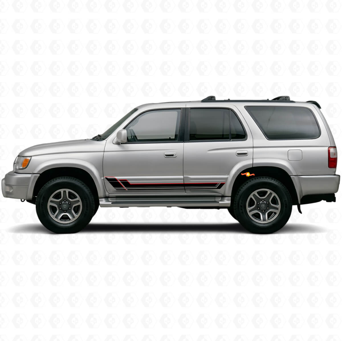 Twin Stripes Rocker Panel Vinyl Decal Kit for Toyota 4Runner 1995-2002