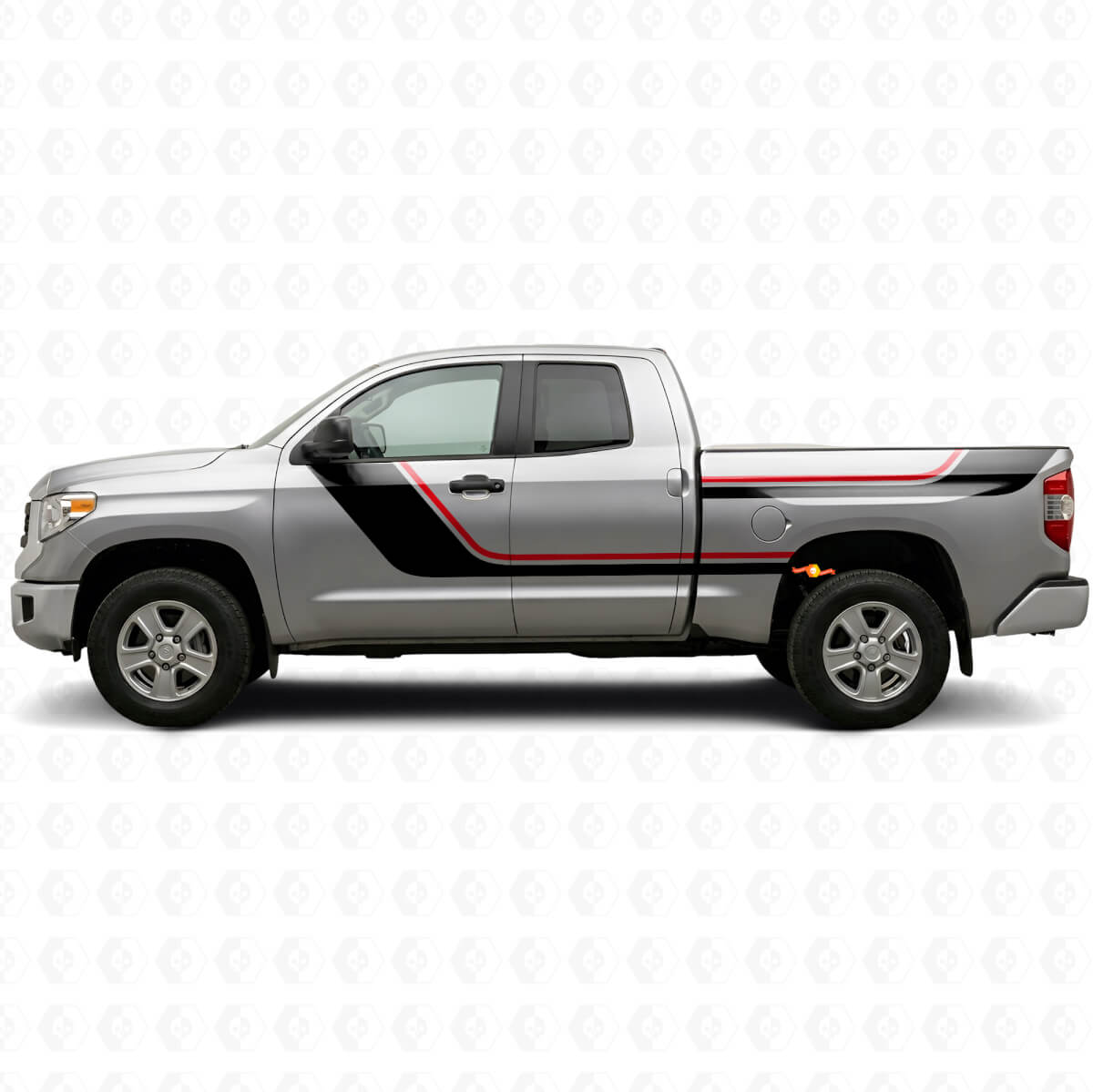 Twin Stripes Door and Rear Side Vinyl Decal Kit for Toyota Tundra 2007-2021
