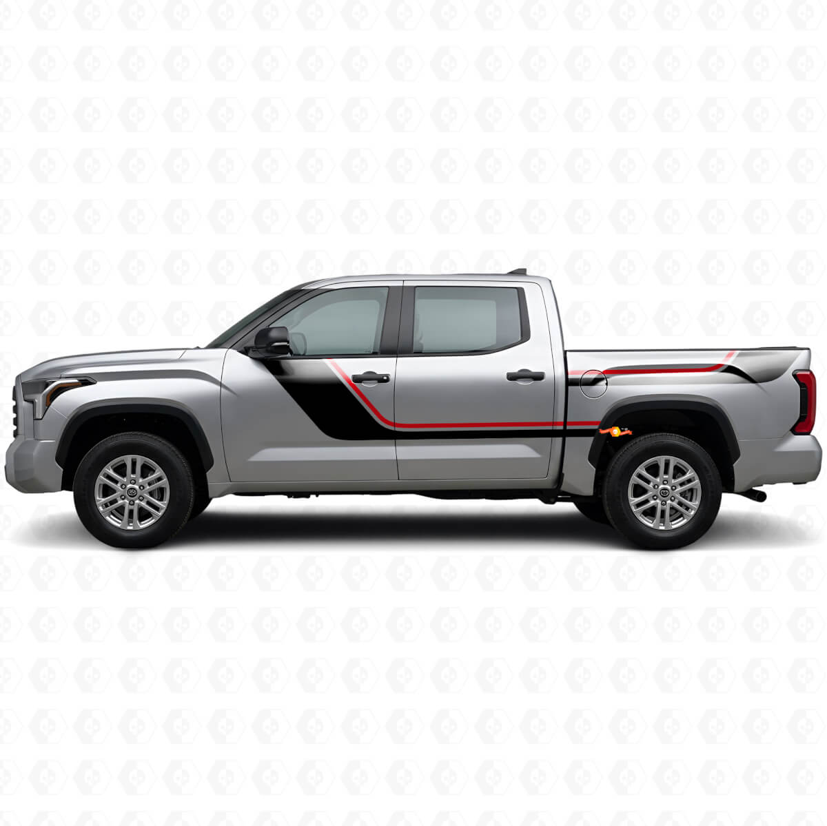 Twin Stripes Door and Rear Side Vinyl Decal Kit for Toyota Tundra 2022+