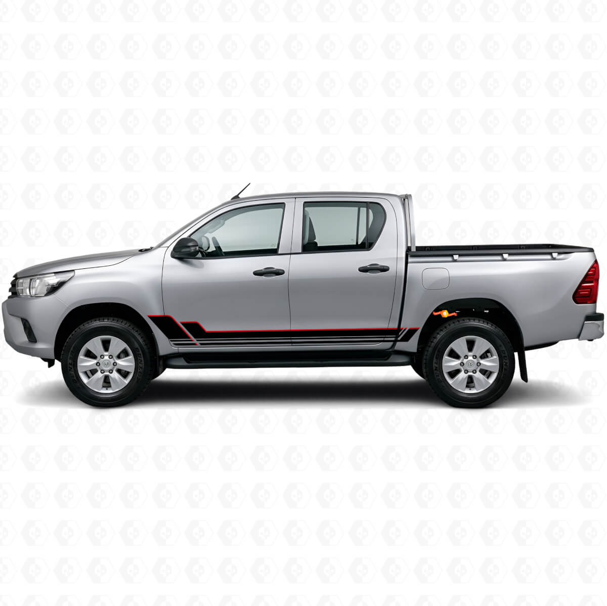 Twin Stripes Rocker Panel Vinyl Decal Kit for Toyota Hilux 2015+