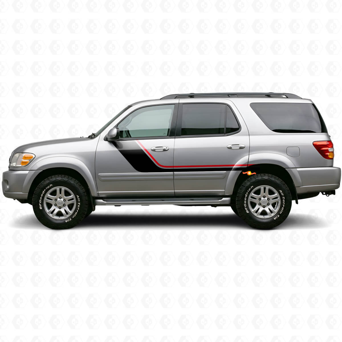 Twin Stripes Side Vinyl Decal Kit for Toyota Sequoia 2000-2007