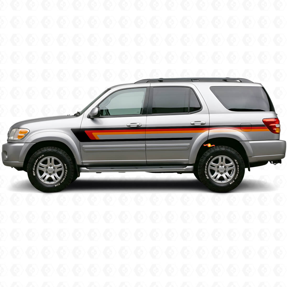 Triple Stripes Door Side Vinyl Decal for Toyota Sequoia 2000-2007