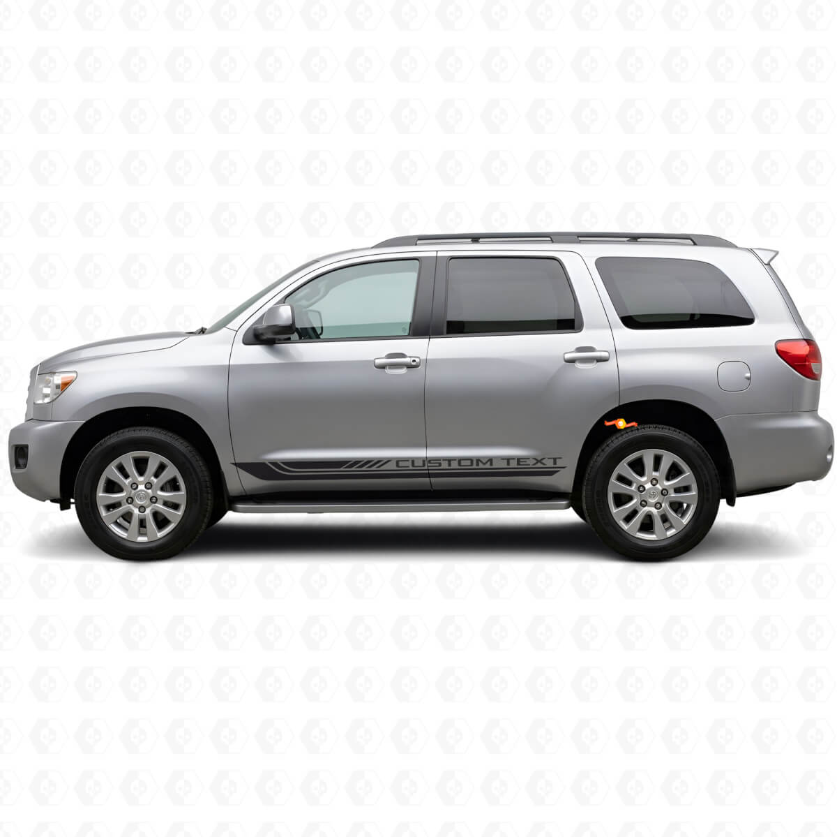 Checkered Curved Stripes Rocker Panel Vinyl Decal for Toyota Sequoia 2007-2022