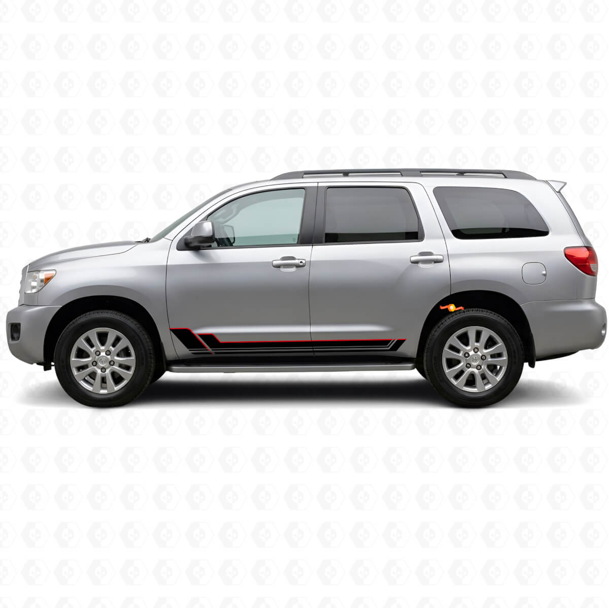 Twin Stripes Rocker Panel Vinyl Decal Kit for Toyota Sequoia 2007-2022