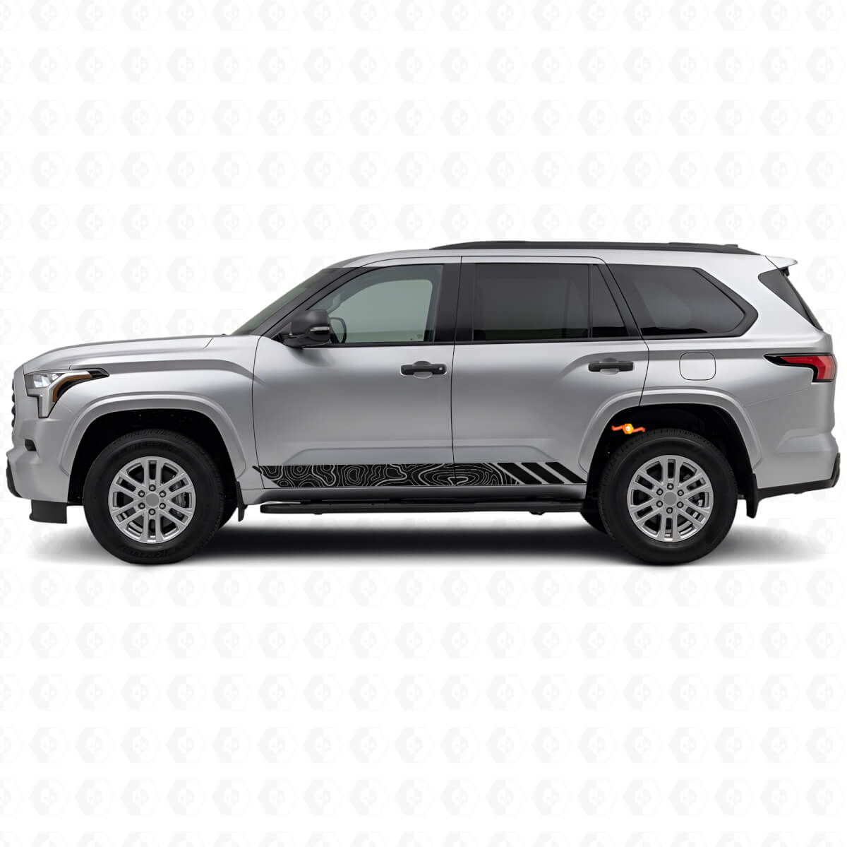 Topographic Style Stripes Doors Vinyl Decal for Toyota Sequoia 2022+