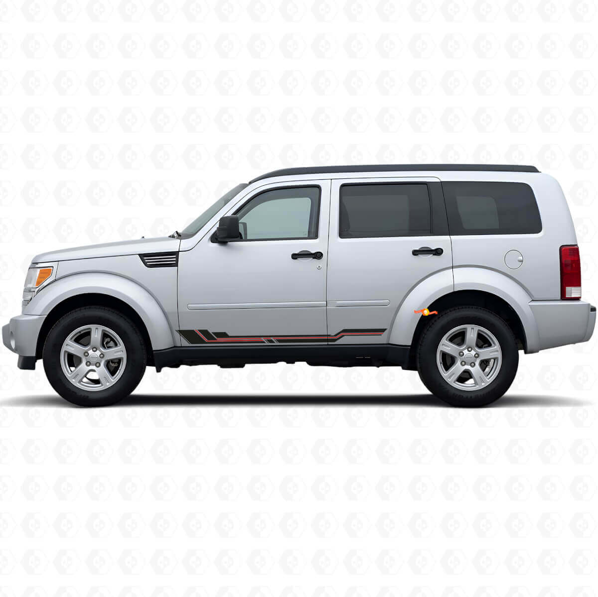 Curved Stripes Rocker Panel Vinyl Decal for Dodge Nitro 2007-2011