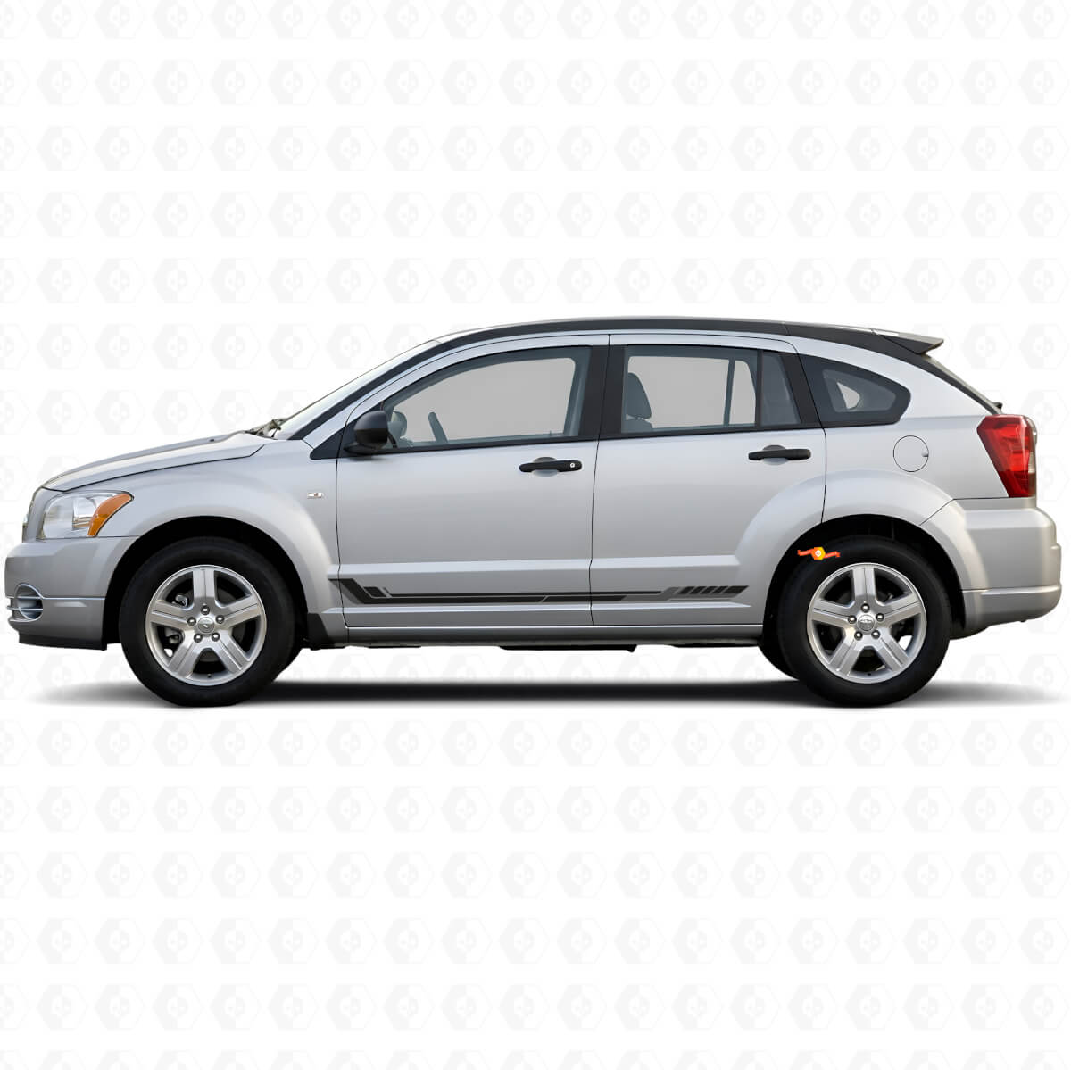Racing Style Side Stripes Vinyl Decal for Dodge Caliber 2007-2012