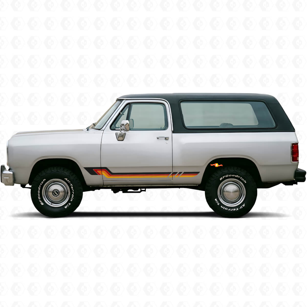Vintage Style Side Stripes Vinyl Decal for Dodge Ramcharger 1974-1993