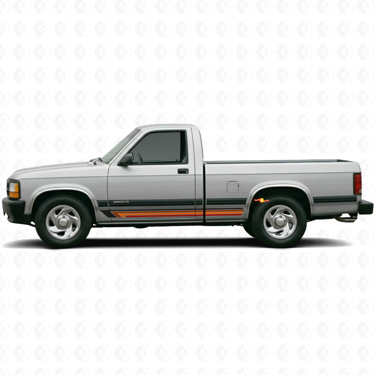 Vintage Straight Stripes Side Vinyl Decal for Dakota 1987-1996