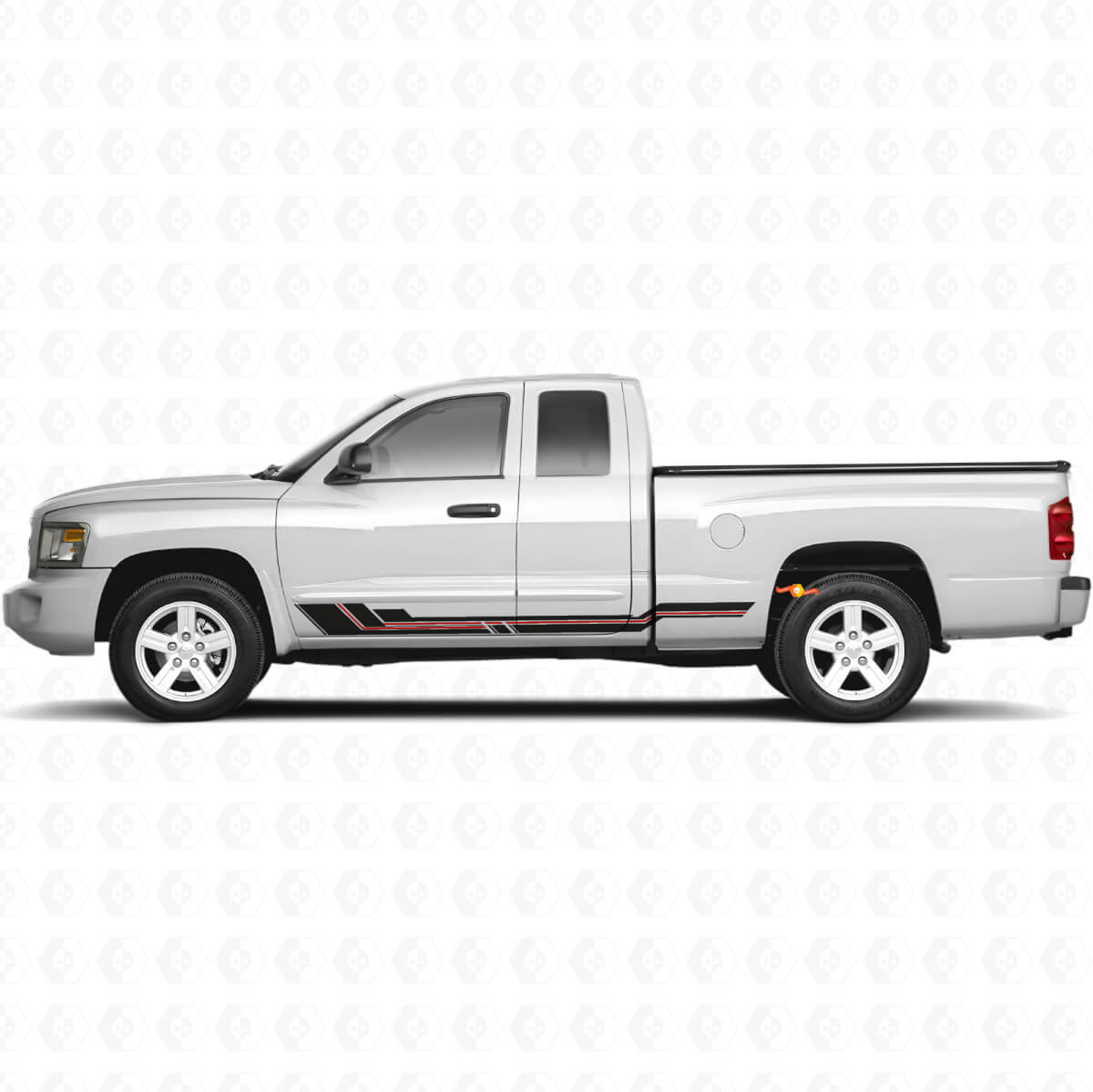 Curved Stripes Rocker Panel Vinyl Decal for Dodge Dakota 2005-2011