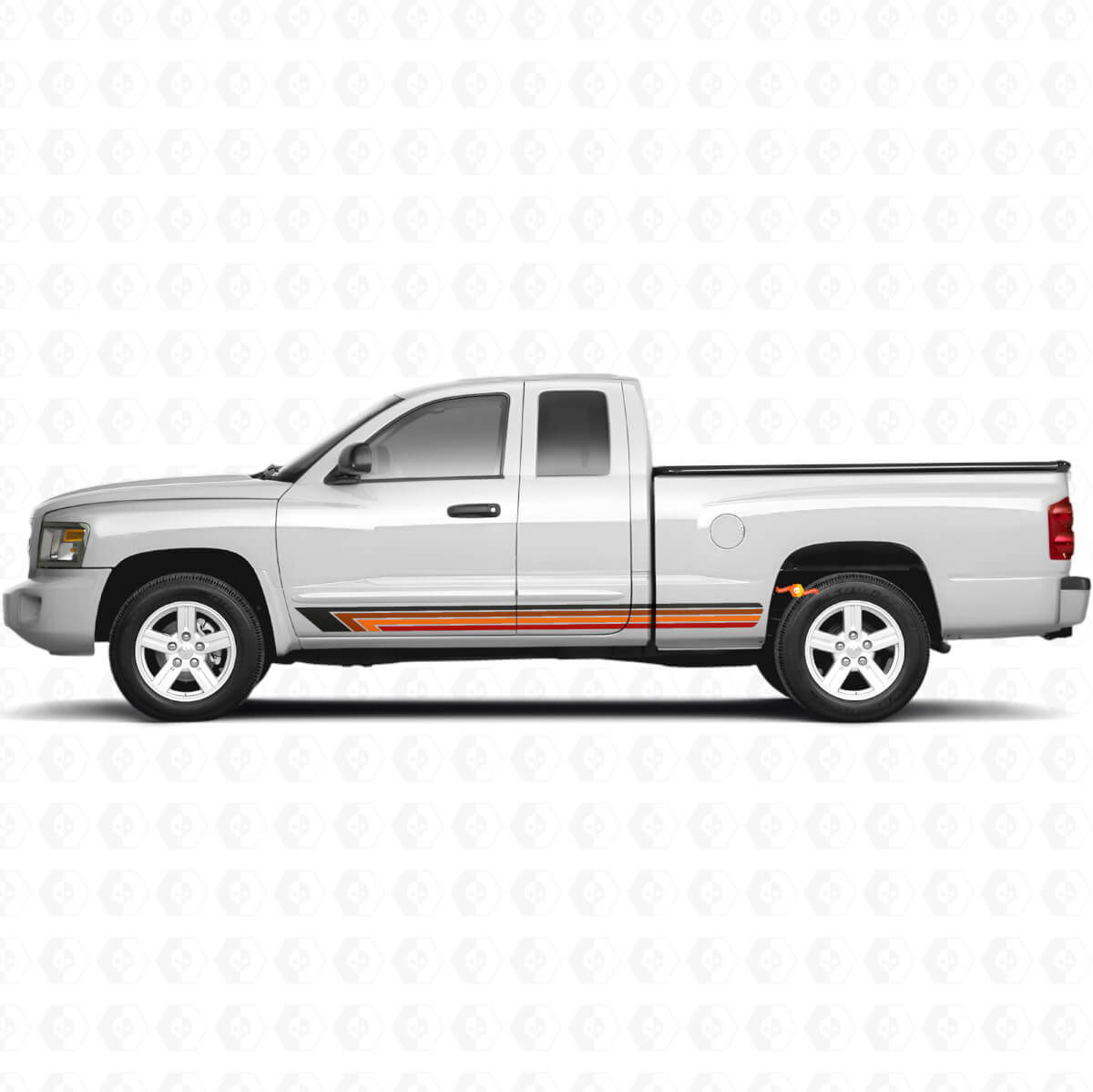 Vintage Straight Stripes Side Vinyl Decal for Dakota 2005-2011
