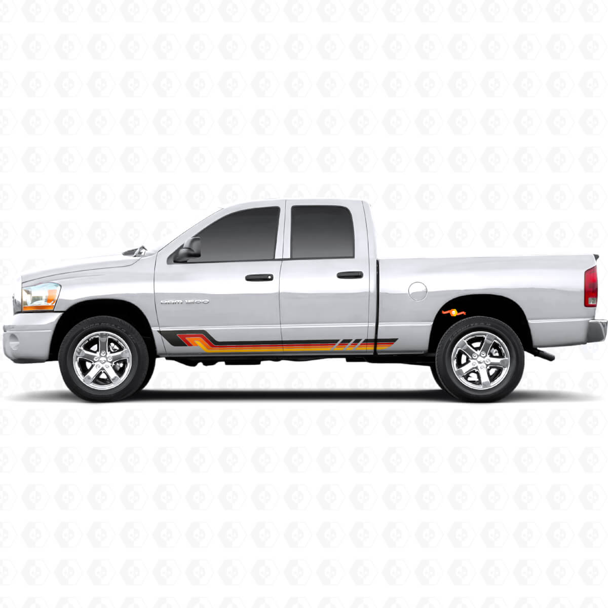 Vintage Style Side Stripes Vinyl Decal for Dodge Ram 1500 2002-2008