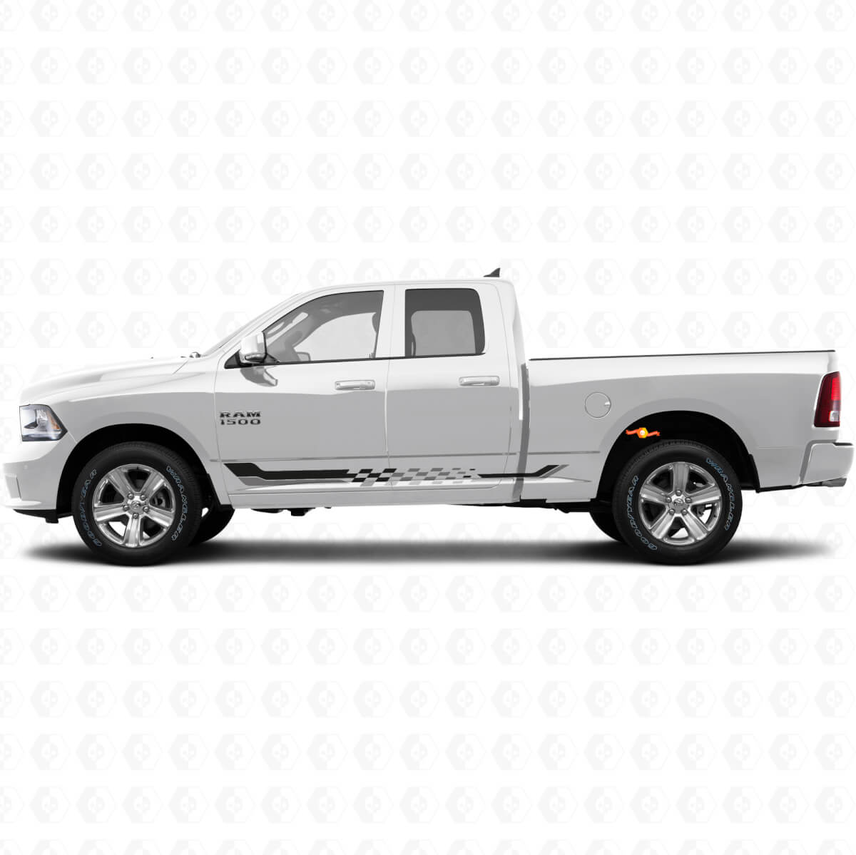 Checkered Flag Side Stripes Vinyl Decal for Dodge Ram 1500 2011-2018