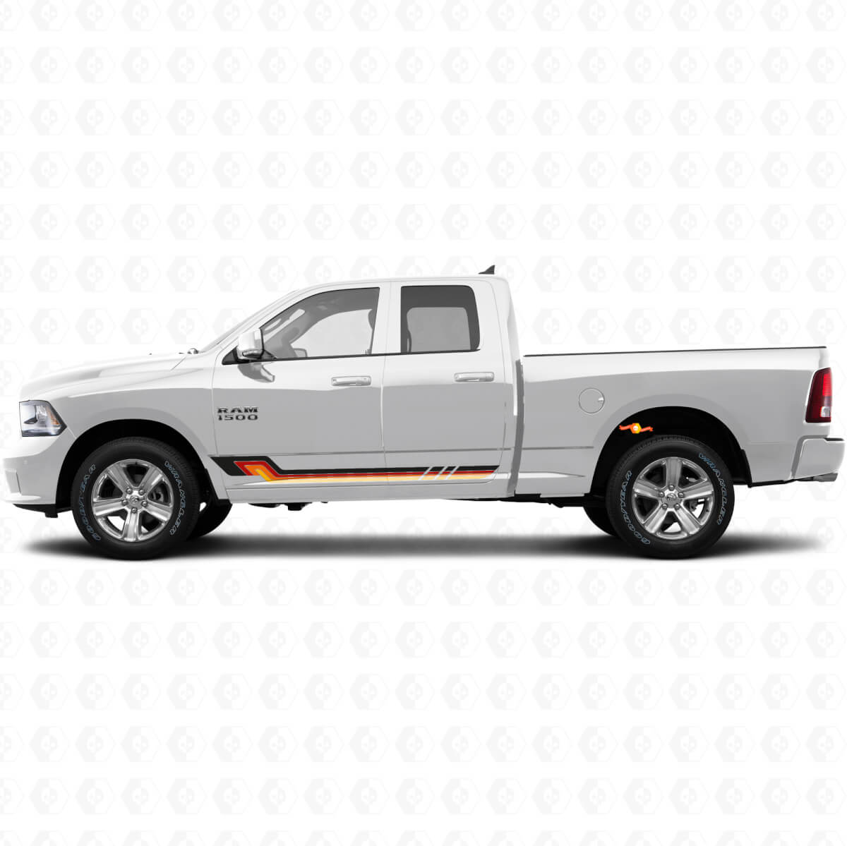 Vintage Style Side Stripes Vinyl Decal for Dodge Ram 1500 2011-2018