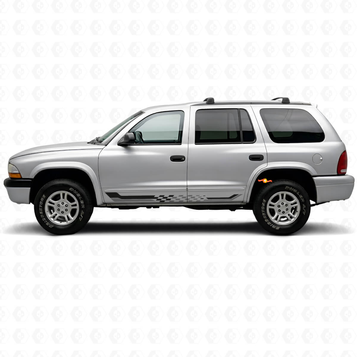 Checkered Flag Side Stripes Vinyl Decal for Dodge Durango 1998-2003