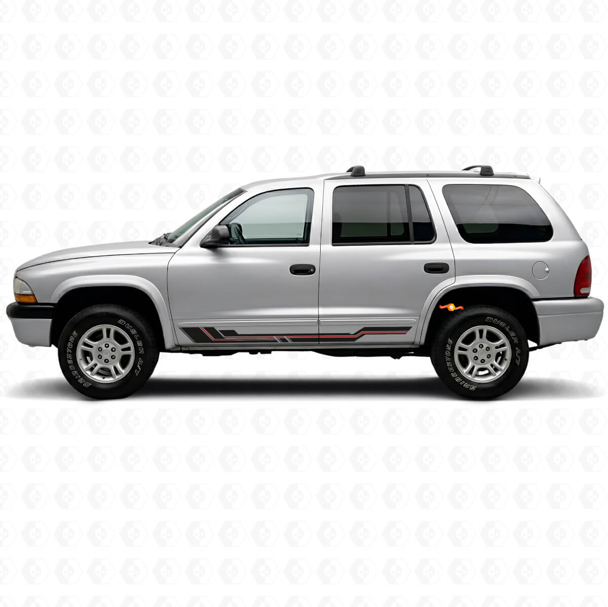 Curved Stripes Rocker Panel Vinyl Decal for Dodge Durango 1998-2003