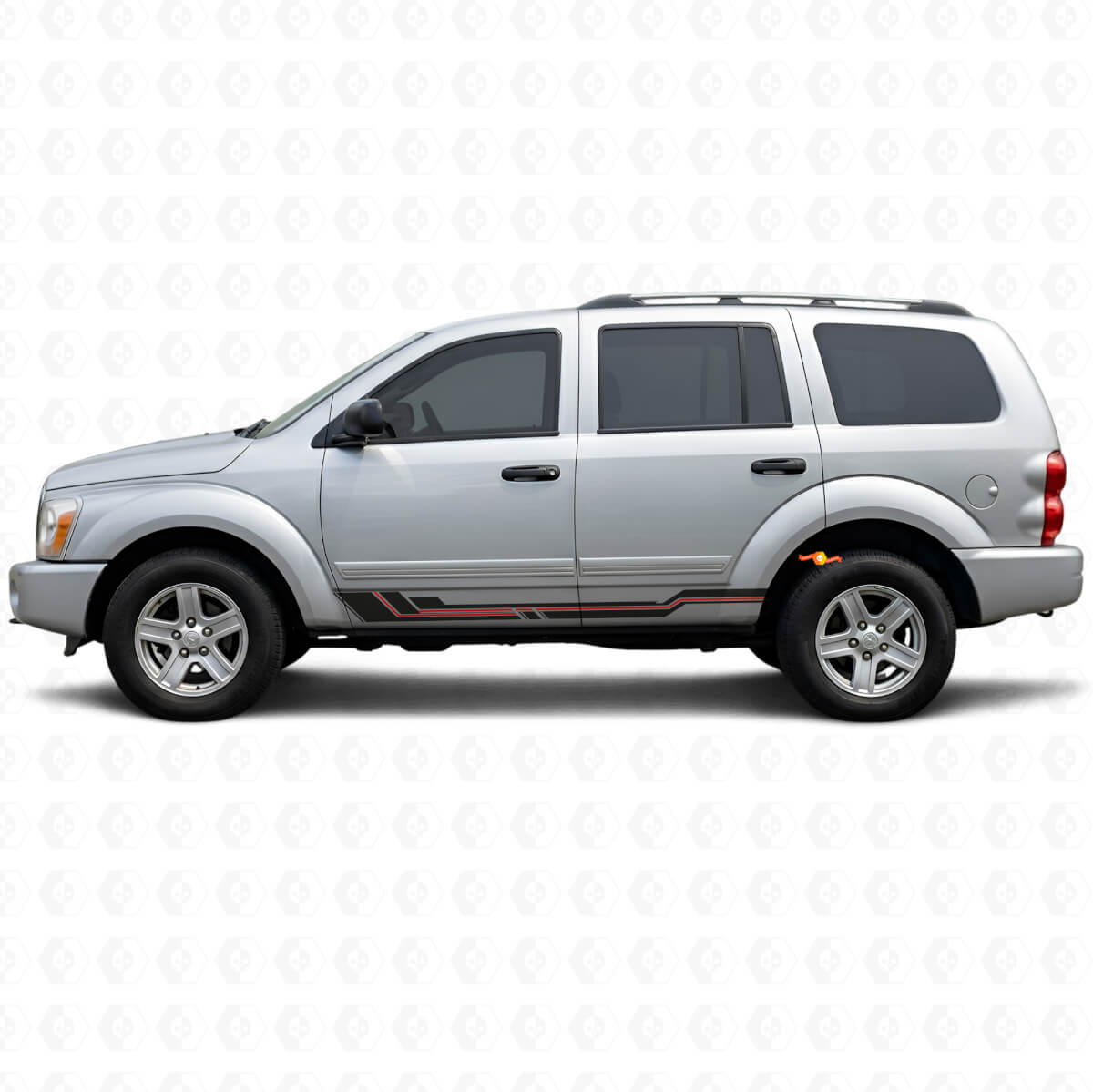 Curved Stripes Rocker Panel Vinyl Decal for Dodge Durango 2004-2009