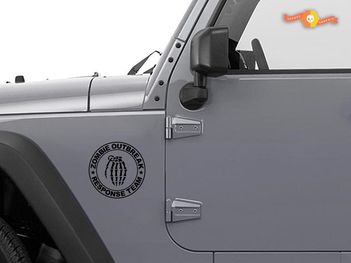 Jeep Rubicon Wrangler Zombie Hand Outbreak Response Team Wrangler Decal