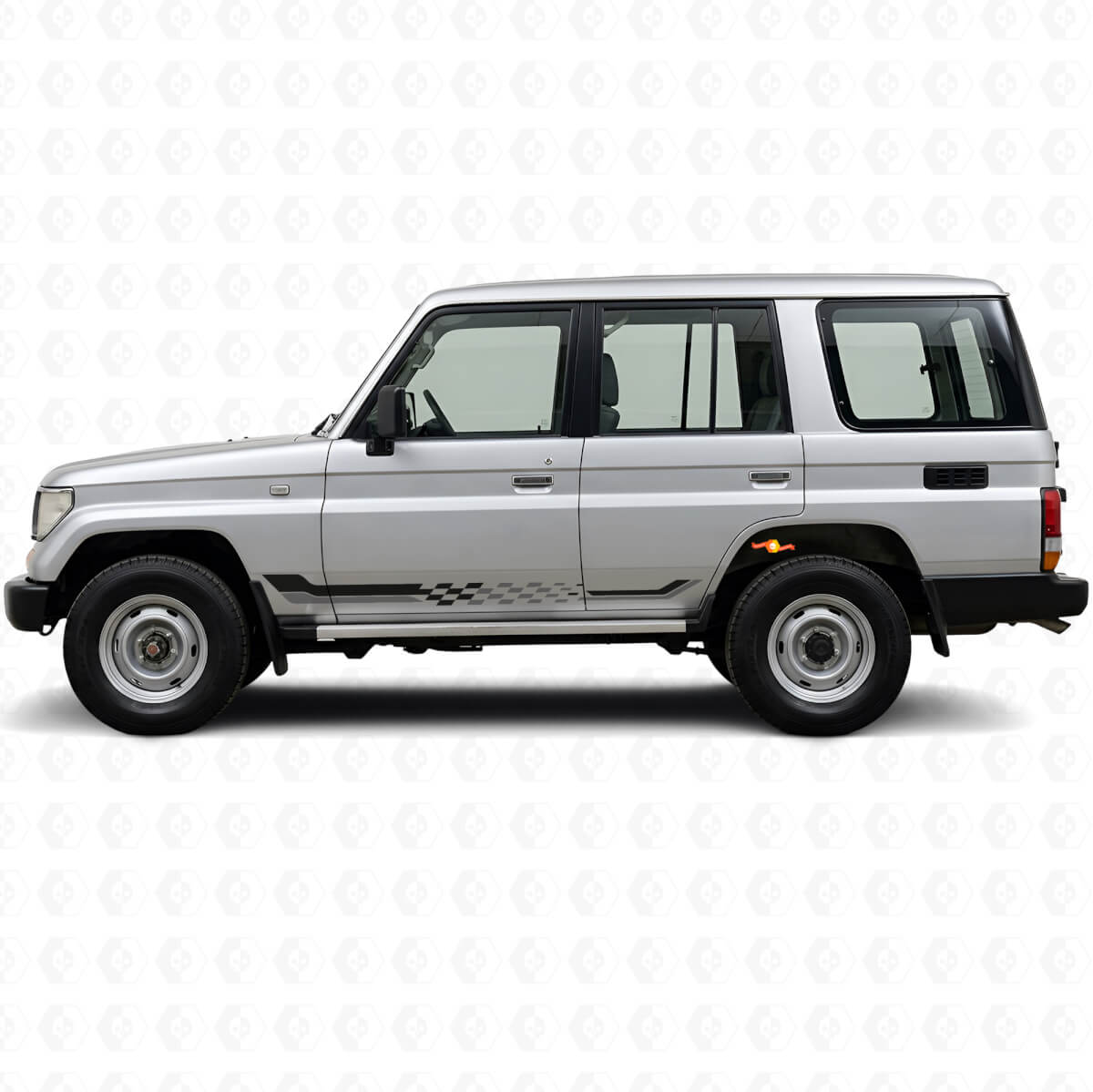 Checkered Flag Side Stripes Vinyl Decal for Toyota Land Cruiser Prado 1990-1996