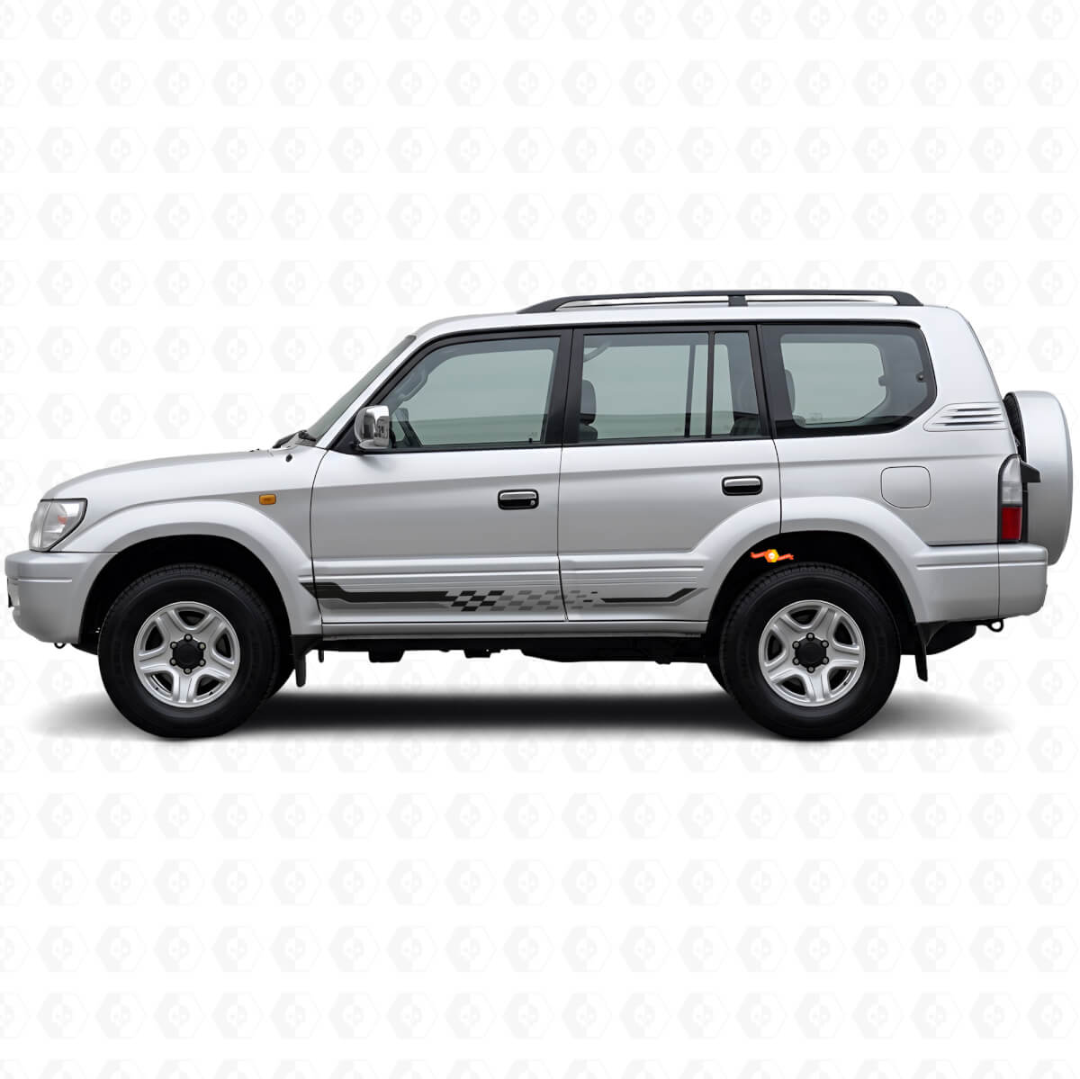 Checkered Flag Side Stripes Vinyl Decal for Toyota Land Cruiser Prado 1996-2002