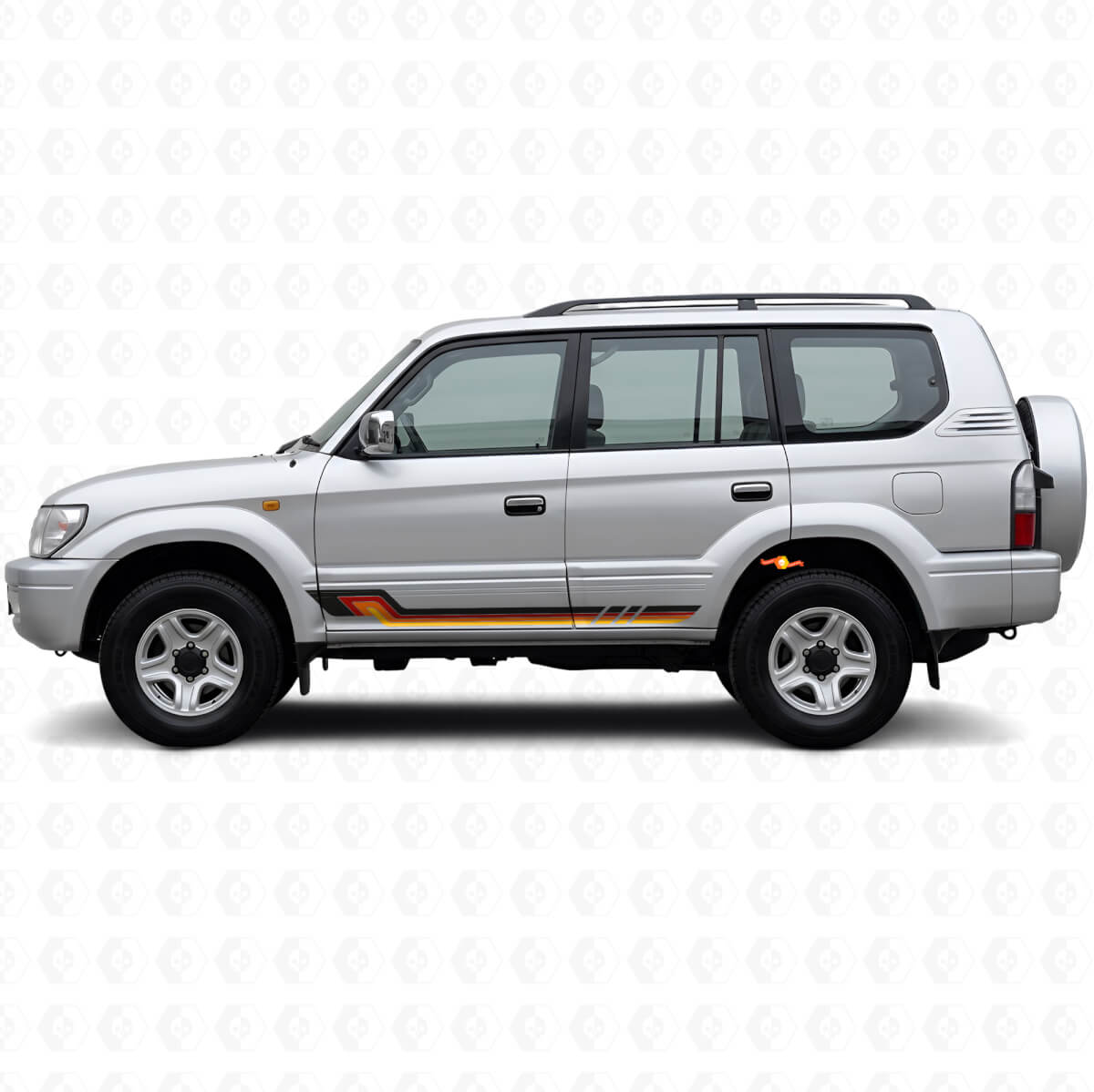Vintage Style Side Stripes Vinyl Decal for Toyota Land Cruiser Prado 1996-2002