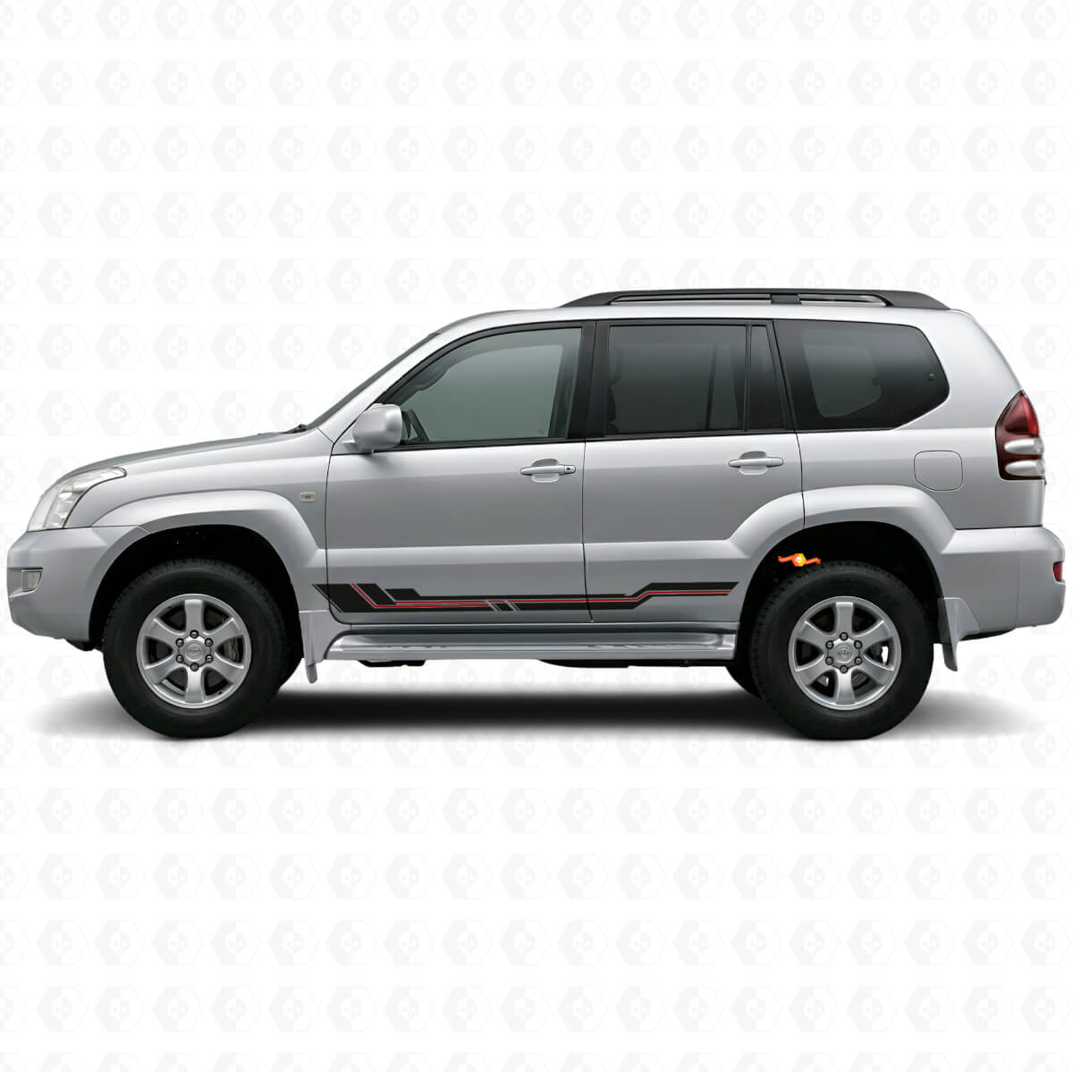 Curved Stripes Rocker Panel Vinyl Decal for Toyota Land Cruiser Prado 2002-2009