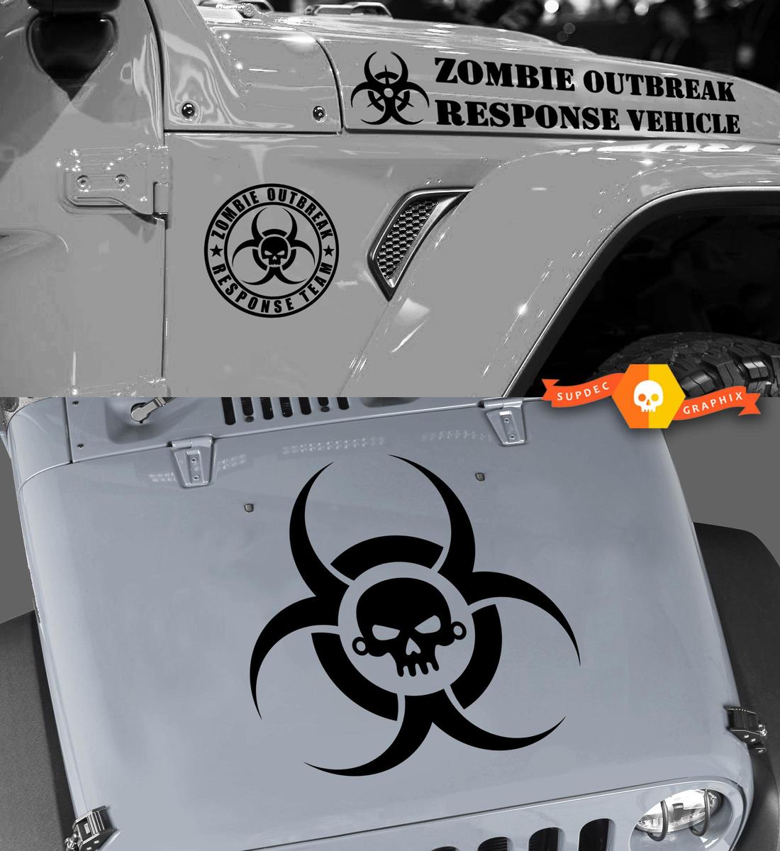 Jeep Rubicon Wrangler Zombie Ausbruch Reaktion Team Wrangler Aufkleber VOLLKIT