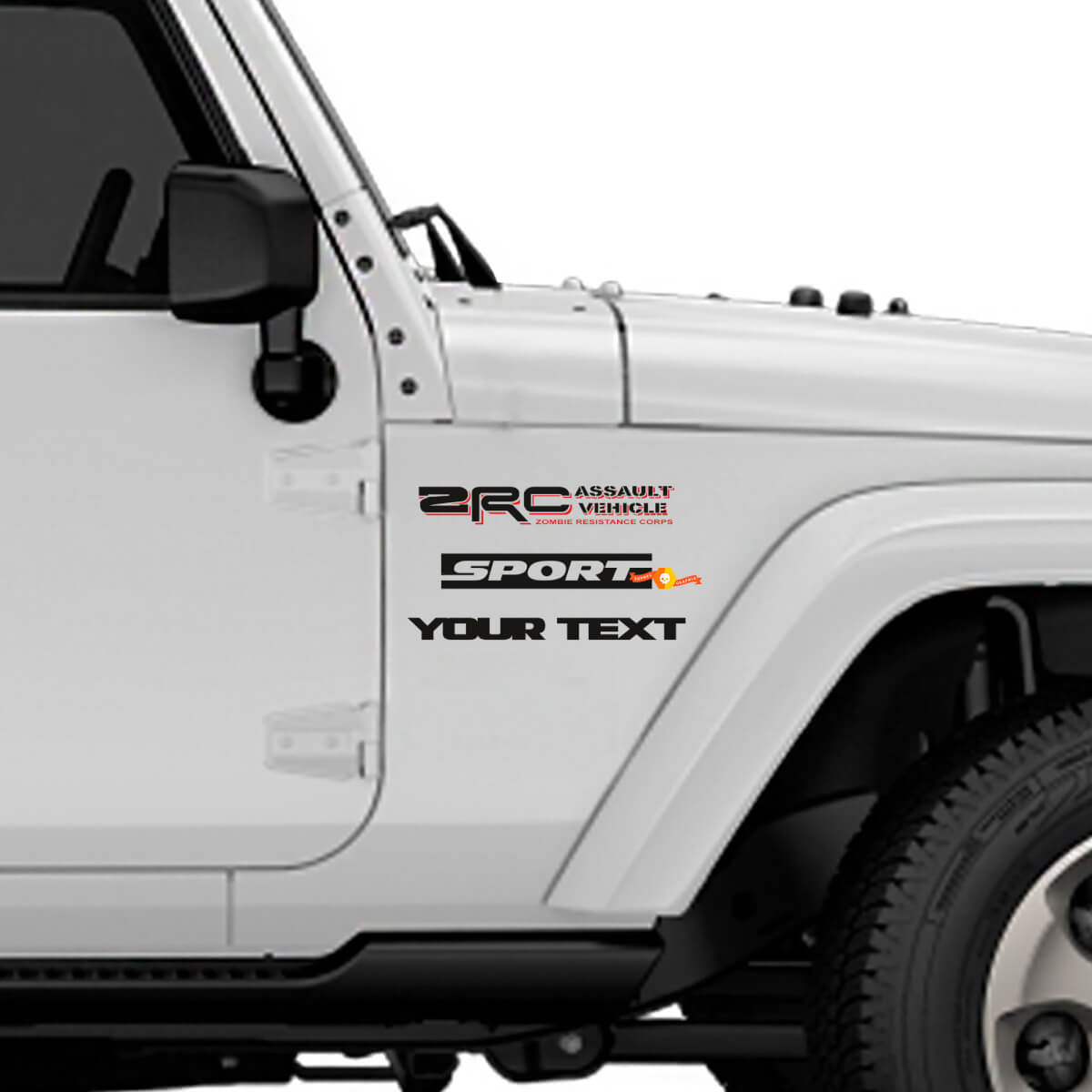 Zombie Resistance Corps Vinyl Decals for Jeep Wrangler Rubicon