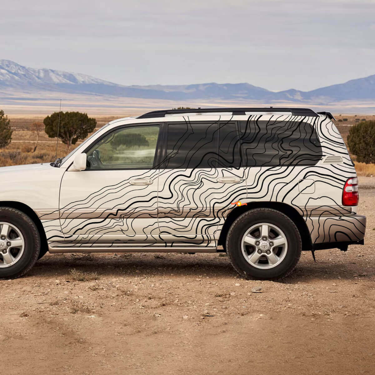 Topograhic Style Side Stripes Vinyl Decal for Toyota Land Cruiser 100