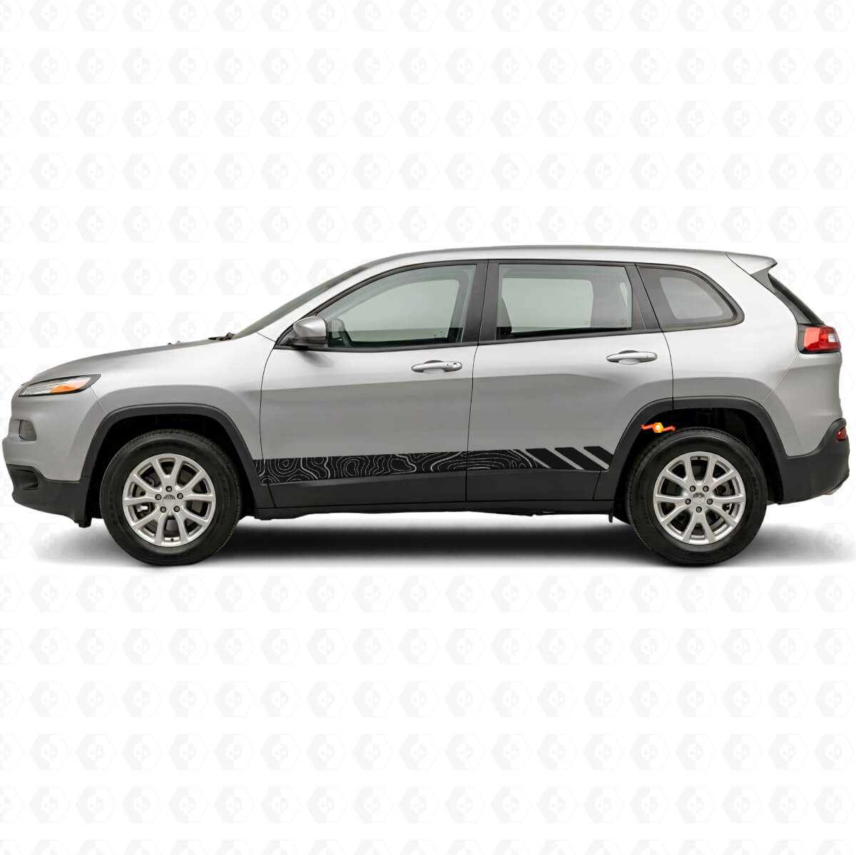Topographic Style Stripes Side Vinyl Decal for Jeep Cherokee KL 2013-2023