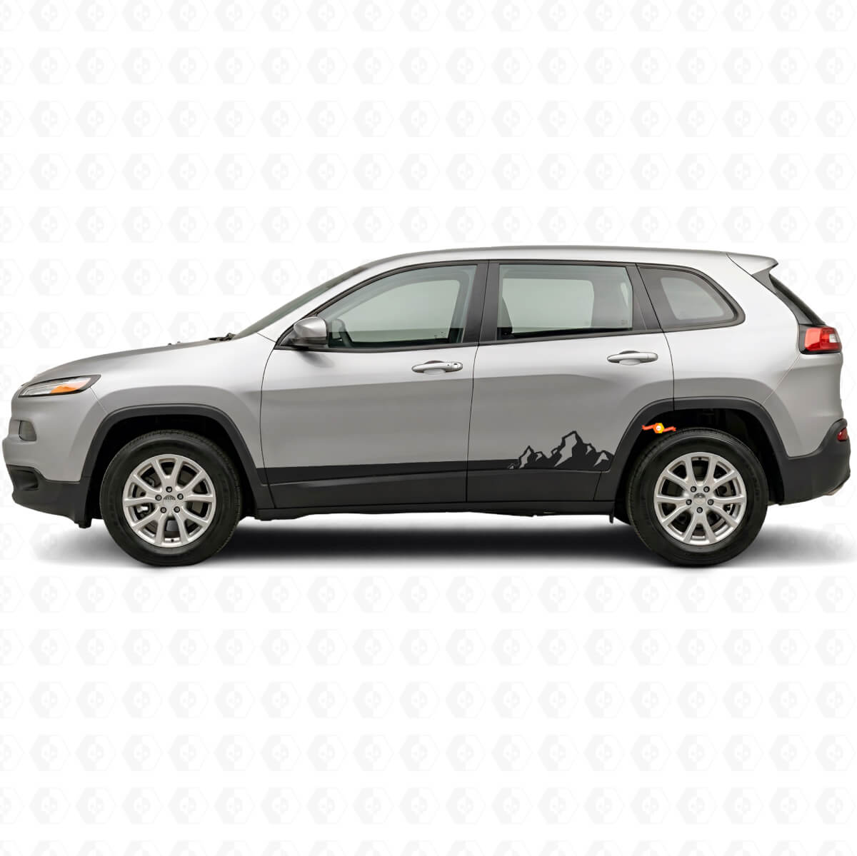 Mountains Thin Stripes Side Vinyl Decal for Jeep Cherokee KL 2013-2023