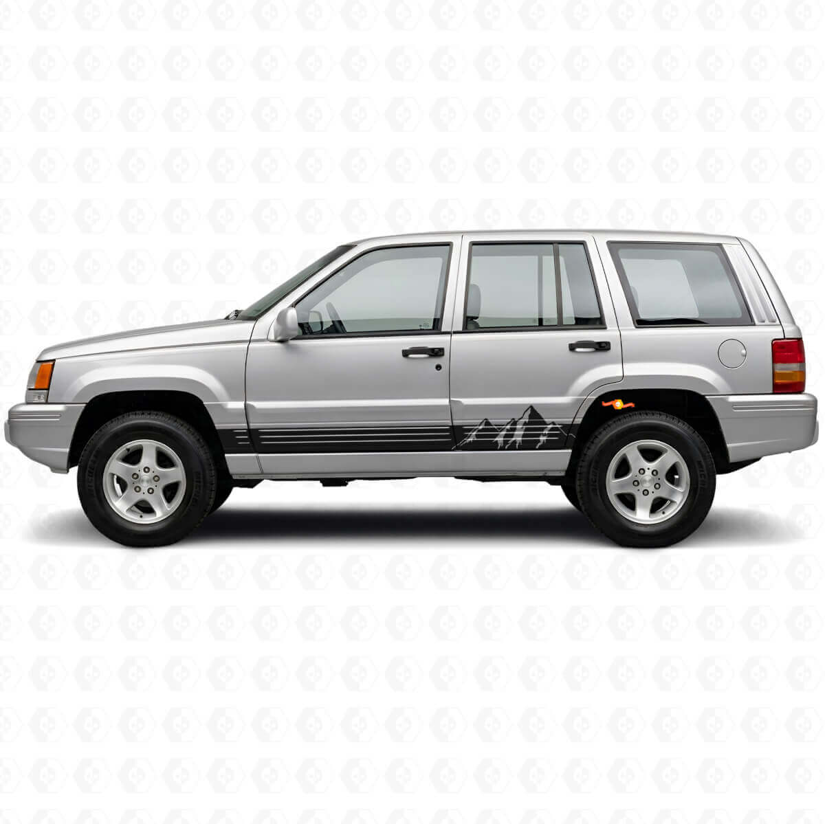 Mountains Wide Stripes Side Vinyl Decal for Jeep Grand Cherokee 1993-1998