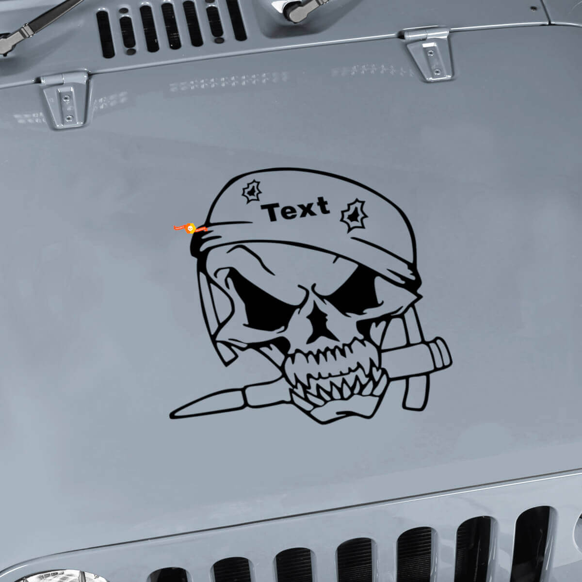 Custom Military Soldier Skull Hood Vinyl Decal For Jeep Wrangler 