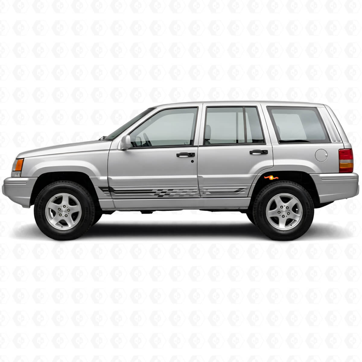 Checkered Flag Side Stripes Vinyl Decal for Jeep Grand Cherokee 1993-1998
