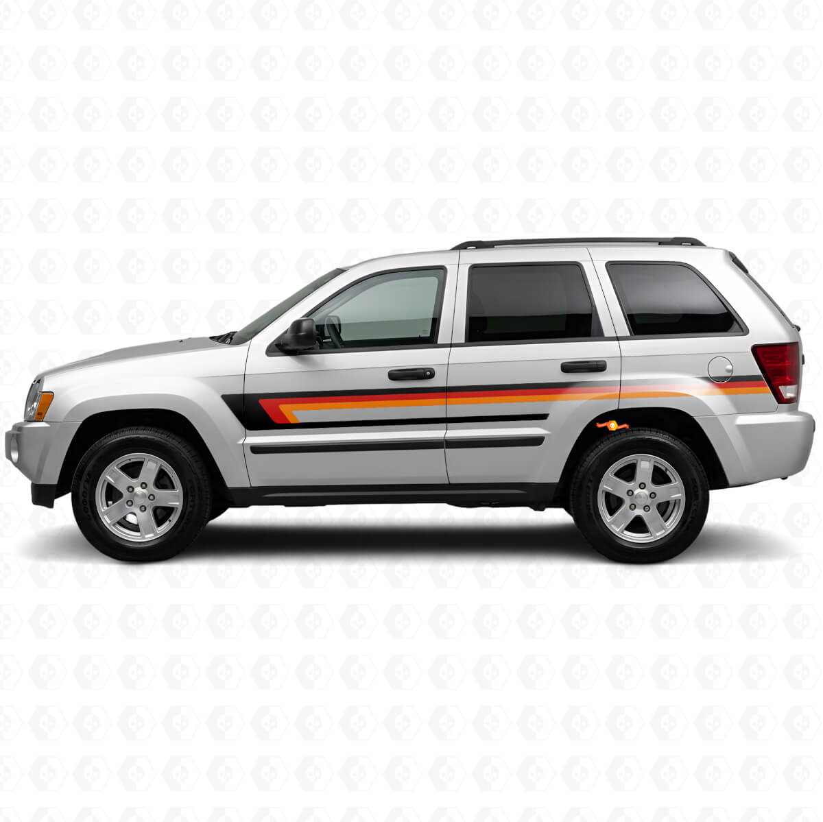 Triple Stripes Door Side Vinyl Decal for Jeep Grand Cherokee 2005-2010
