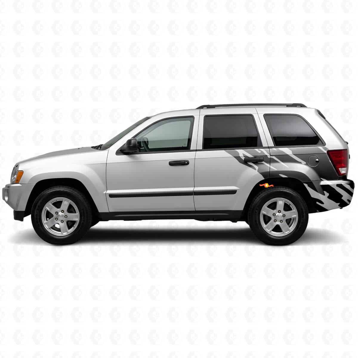 Mud Splash Graphic Rear Side Vinyl Decal for Jeep Grand Cherokee 2005-2010