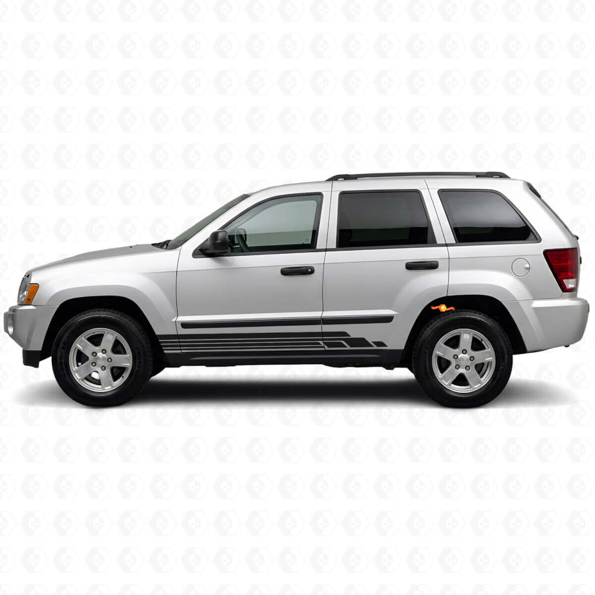 Curved Stripes Side Vinyl Decal Kit for Jeep Grand Cherokee 2005-2010