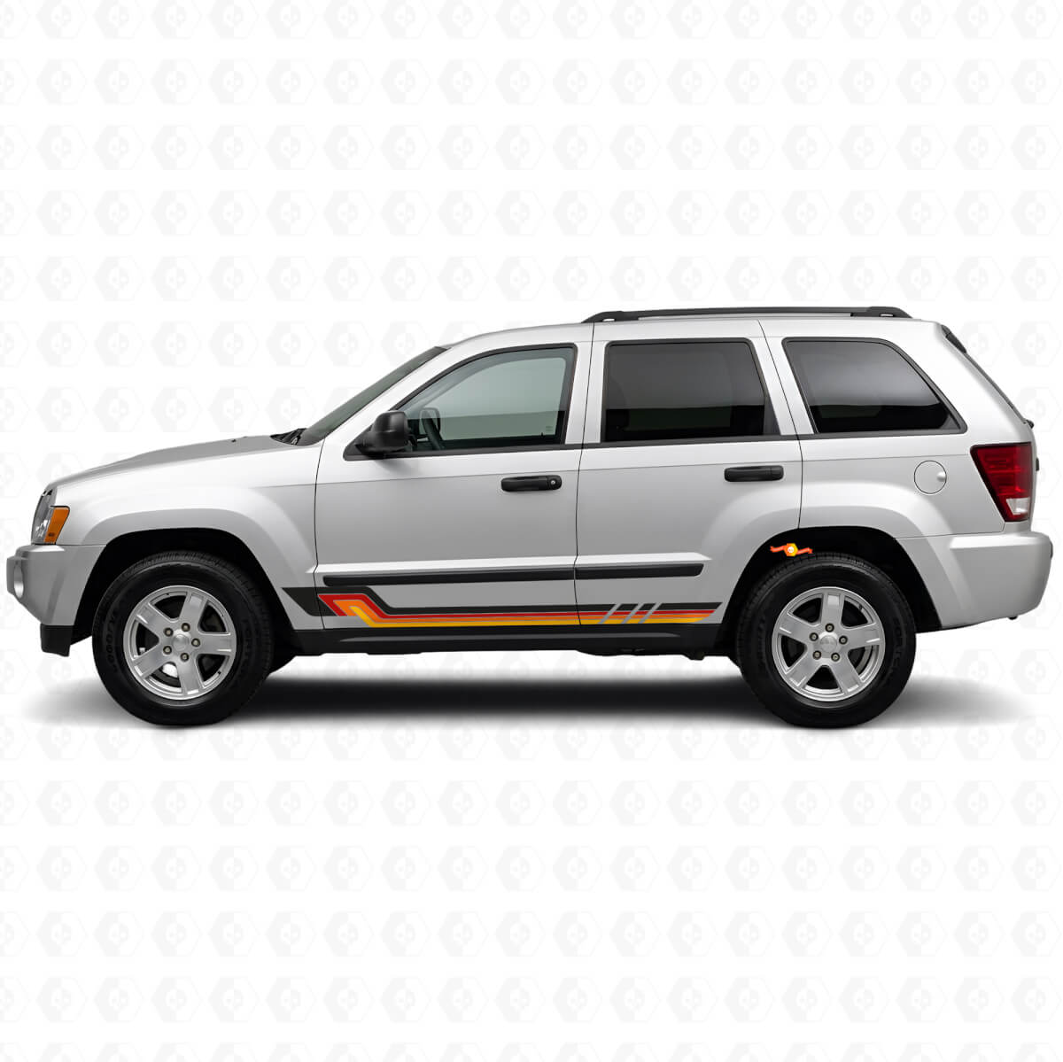 Vintage Style Side Stripes Vinyl Decal for Jeep Grand Cherokee 2005-2010