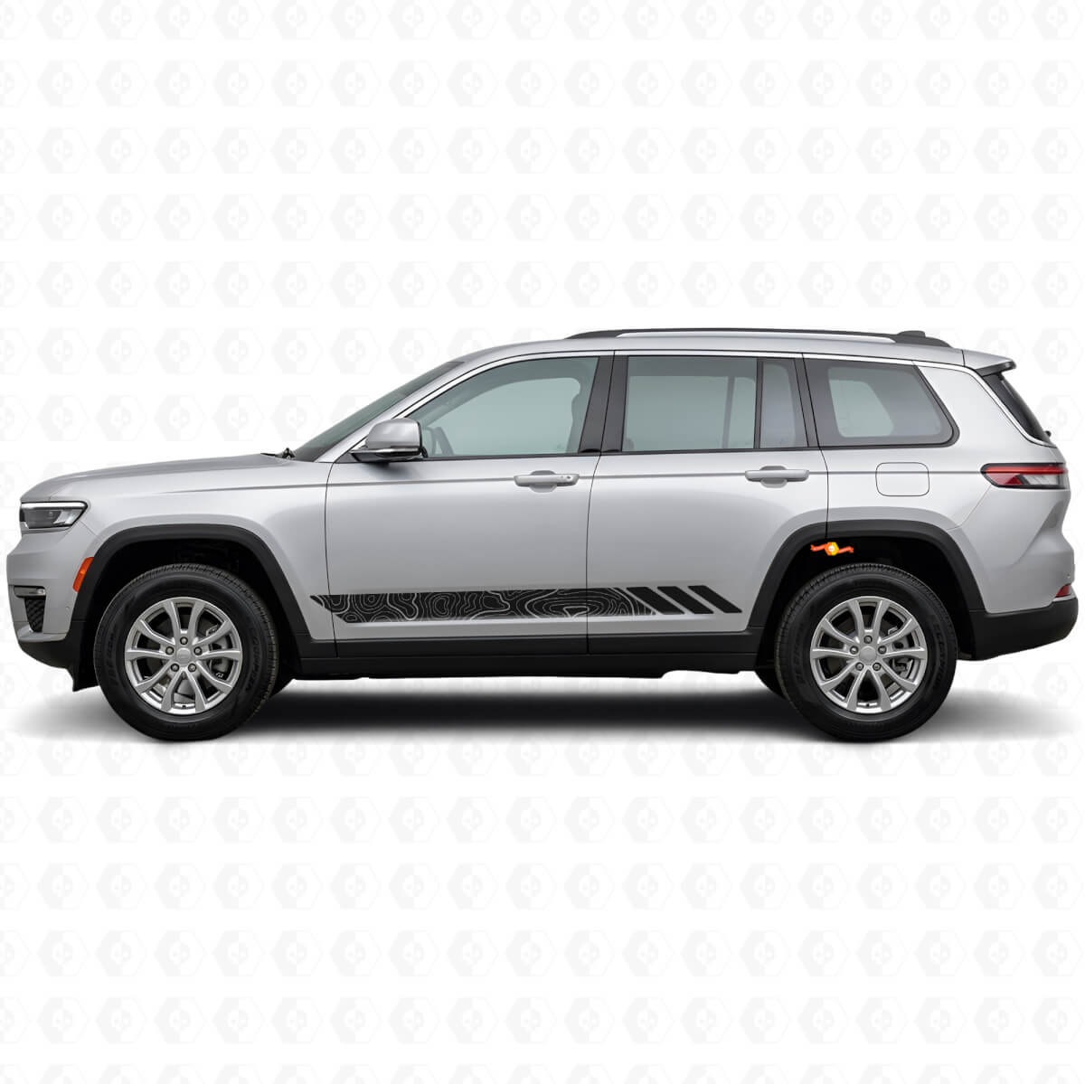 Topographic Style Stripes Side Vinyl Decal for Jeep Grand Cherokee 2021+