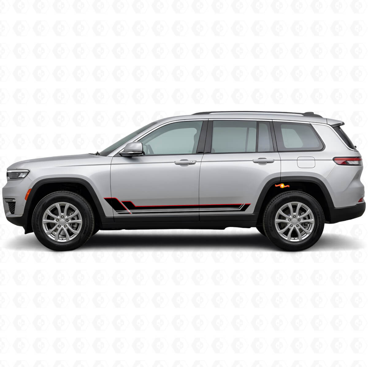 Twin Stripes Rocker Panel Vinyl Decal for Jeep Grand Cherokee 2021+