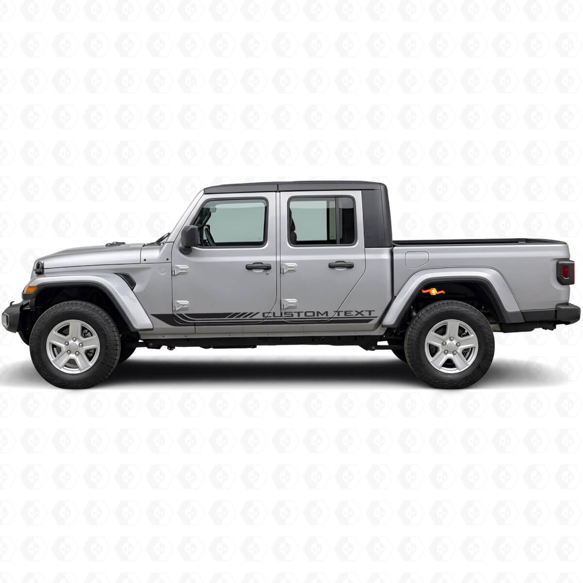 Checkered Curved Side Stripes Vinyl Decal for Jeep Gladiator 2020+